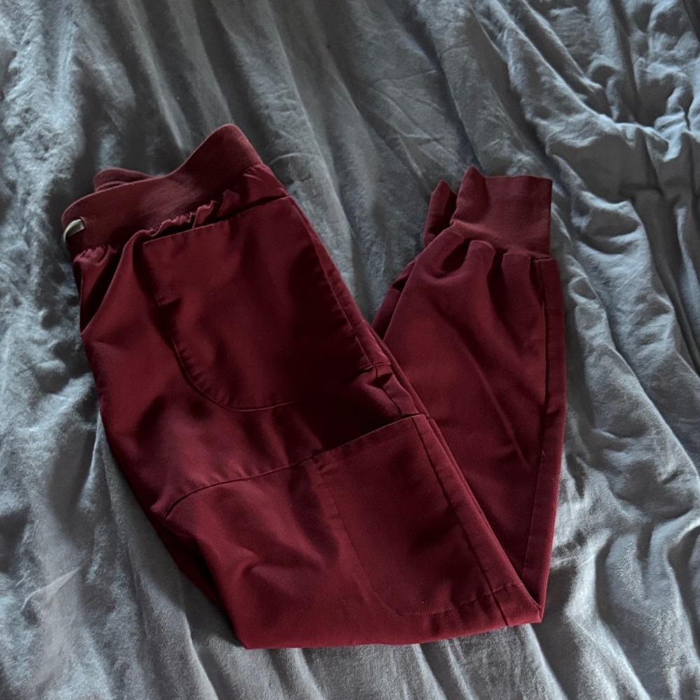 Figs Technical Collection Burgundy Jogger Scrub Pants